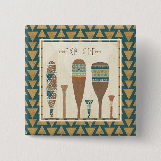 Badge Carré 5 Cm Geo extérieur VII | les explorent (Devant)