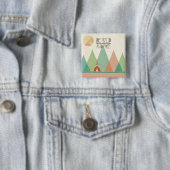 Badge Carré 5 Cm Geo II du sud-ouest| Soyez sauvage et libre (En situation)