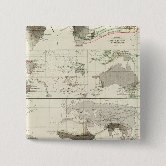 Badge Carré 5 Cm Géographie zoologique (Devant)