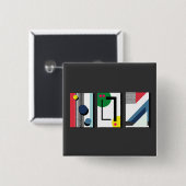 Badge Carré 5 Cm Géométrie (Devant & derrière)