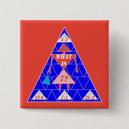 Badge Carré 5 Cm Géométrie-Bouton-Triangle-Âge 7 (Devant)