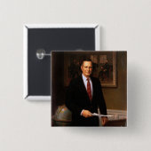 Badge Carré 5 Cm George Bush (Devant & derrière)