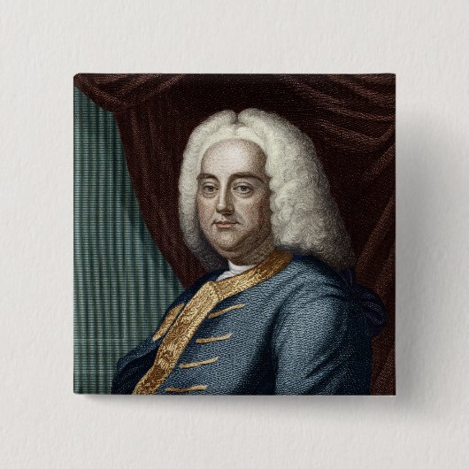 Badge Carré 5 Cm George Frederic Handel, gravé par Thomson (Devant)