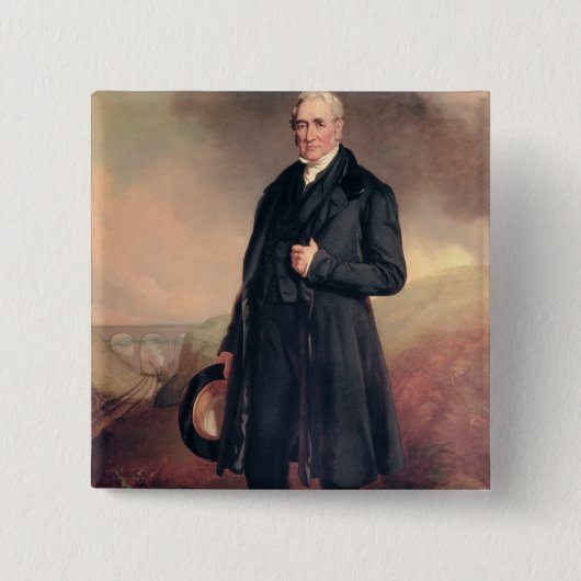 Badge Carré 5 Cm George Stephenson (Devant)