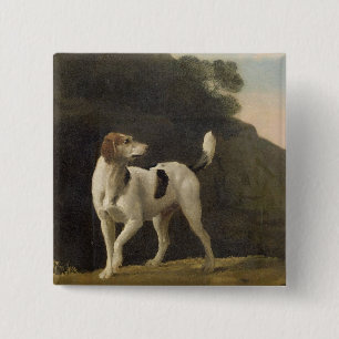 Badge Carré 5 Cm George Stubbs un fox-hound, c.1760 (huile sur