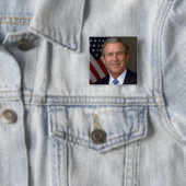Badge Carré 5 Cm George W. Bush (En situation)