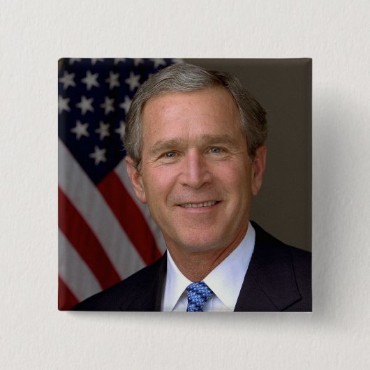 Badge Carré 5 Cm George W. Bush (Devant)