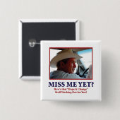 Badge Carré 5 Cm George W. Bush (Devant & derrière)
