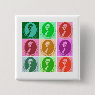 Badge Carré 5 Cm George Washington Abstrait
