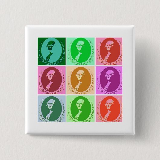 Badge Carré 5 Cm George Washington Abstrait (Devant)