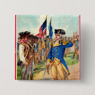 Badge Carré 5 Cm George Washington patriote