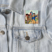 Badge Carré 5 Cm George Washington Patriotique (En situation)