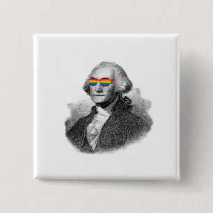 Badge Carré 5 Cm George Washington Pride
