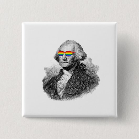 Badge Carré 5 Cm George Washington Pride (Devant)