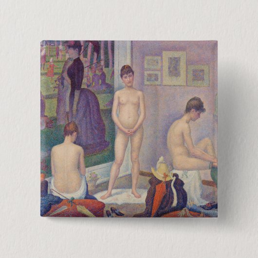 Badge Carré 5 Cm Georges Seurat - Les Modèles (Devant)