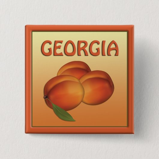 Badge Carré 5 Cm Georgia Peaches Button (Devant)