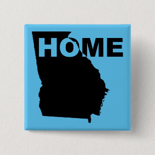 Badge Carré 5 Cm Géorgie Maison loin de l'étendard Bouton d'État