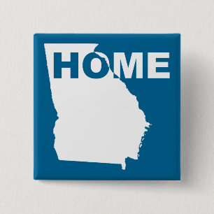 Badge Carré 5 Cm Géorgie Maison loin de l'étendard Bouton d'État