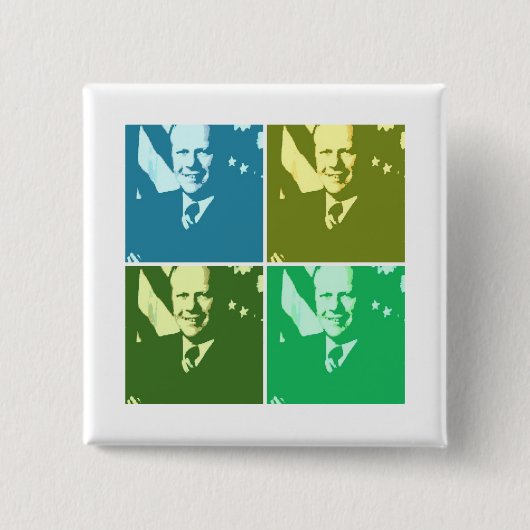 Badge Carré 5 Cm Gerald Ford (Devant)