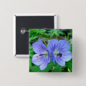 Badge Carré 5 Cm Géranium sauvage (Devant & derrière)