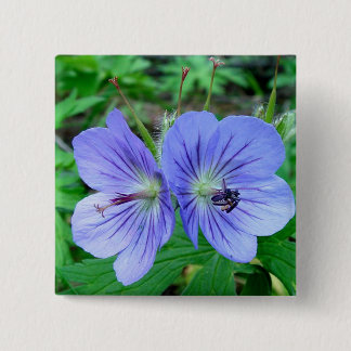 Badge Carré 5 Cm Géranium sauvage