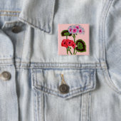 Badge Carré 5 Cm géraniums (En situation)