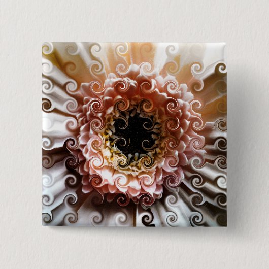 BADGE CARRÉ 5 CM GERBERAS (Devant)