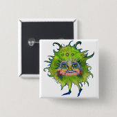 Badge Carré 5 Cm Germe vert coloré (Devant & derrière)