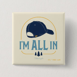 Badge Carré 5 Cm Gilmore Girls Je suis tout dans le chapeau de Luke