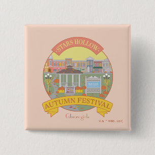 Badge Carré 5 Cm Gilmore Girls   Stars Hollow Festival d'automne