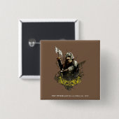 Badge Carré 5 Cm GIMLI™ Avec Collage Vecteur Ax (Devant & derrière)