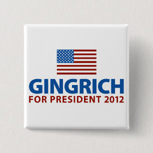 Badge Carré 5 Cm Gingrich pour le président