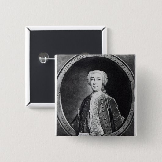 Badge Carré 5 Cm Gioacchino Conti, "Gizziello", (Devant & derrière)