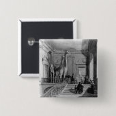 Badge Carré 5 Cm Girafes sur l'escalier dans les Anglais (Devant & derrière)