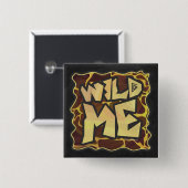 Badge Carré 5 Cm Giraffe Brown et jaune (Devant & derrière)