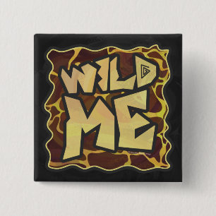 Badge Carré 5 Cm Giraffe Brown et jaune