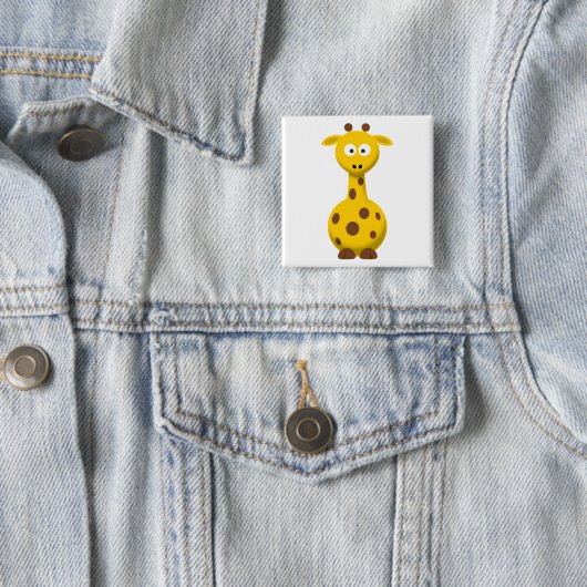 Badge Carré 5 Cm Giraffe de dessin (En situation)