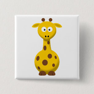Badge Carré 5 Cm Giraffe de dessin