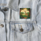 Badge Carré 5 Cm Giraffe standing in a wilderness setting (En situation)