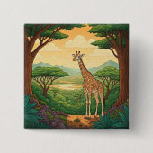 Badge Carré 5 Cm Giraffe standing in a wilderness setting (Devant)