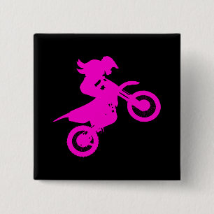 Badge Carré 5 Cm Girl Dirt Bike