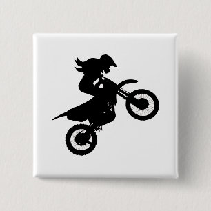 Badge Carré 5 Cm Girl Dirt Bike