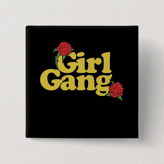 Badge Carré 5 Cm Girl Gang (Devant)