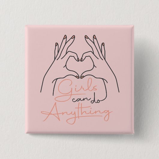 Badge Carré 5 Cm Girls Can Do Anything (Devant)