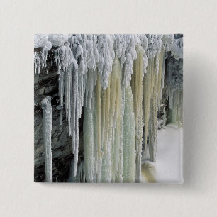Badge Carré 5 Cm Glace bleue et ruissellement des eaux souterraines