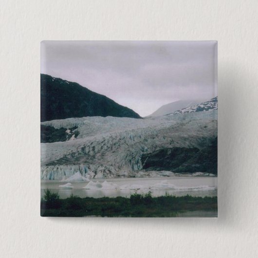Badge Carré 5 Cm Glacier de Mendenhall (Devant)