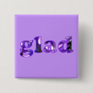 Badge Carré 5 Cm Glad épinglé avec des fleurs violettes épingle sur