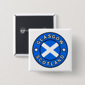 Badge Carré 5 Cm Glasgow Écosse (Devant & derrière)
