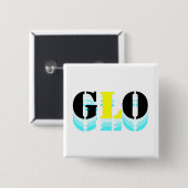 Badge Carré 5 Cm GLO croissant (Devant & derrière)