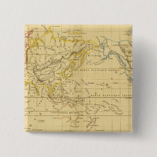 Badge Carré 5 Cm Globe (Devant)